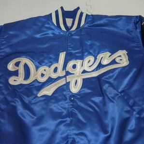 90s STARTER ドジャース サテンスタジャン 青 L ジャケット ジャンパー 1990年代 Los Angeles Dodgersの画像3