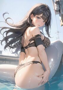 2266■アートイラスト■セクシー グラビア AIイラスト 水着 下着 美女 ギャル 巨乳 貧乳 美脚 美尻 豊艶 AI美人 ポスター■A4サイズ■