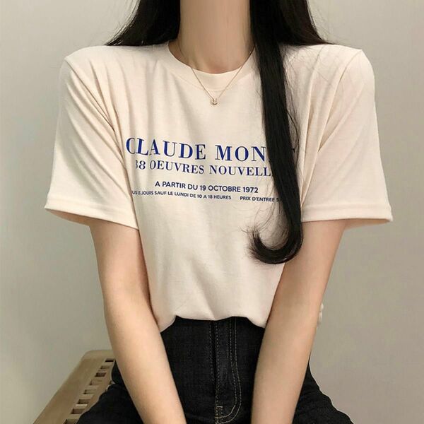 【新品未使用】DHOLIC ディーホリック CLAUDE 半袖 Tシャツ 韓国ファッション レディース　服　カットソー　