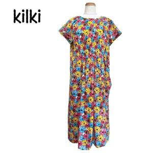 美品 kilki キルキー 花柄 プリント 総柄 ワンピース