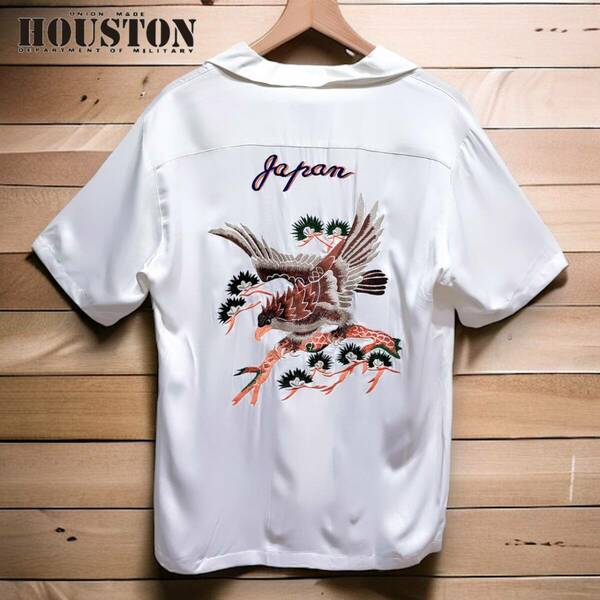 タグ付き HOUDTON ヒューストン 鷹 刺繍 スカ シャツ