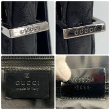 GUCCI グッチ ハンドバッグ ワンショルダー GG ビジネス フラップ ナイロン レザー 肩掛け ブラック ロゴ型押 メンズ レディース 001 3195_画像10