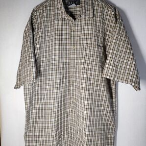 LA GATE カーキチェック 半袖シャツ XL
