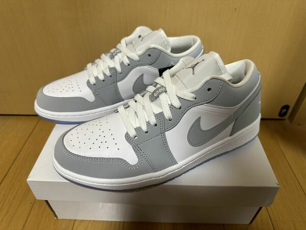 【新品】 27cm Nike WMNS Air Jordan 1 Low Wolf Grey ナイキ ウィメンズ エアジョーダン1 ロー ウルフグレー