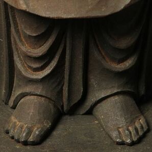 【1053】寺院 初品 江戸時代 木製 玉眼 立像 (初品 買取品)の画像6