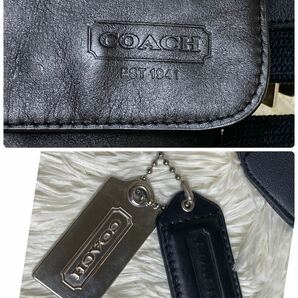 【極美品】COACH コーチ メンズ メッセンジャーバッグ ショルダーバッグ レザー ブラック 黒 ビジネス 通勤通学 A4収納可能の画像6