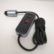 y041703r ZUKIDA 5 車載 充電器 ポート 急速充電 シガーソケット USB-C USB 充電器 マルチポート QC3.0 合計出力 107W 5 ポート 1.5m_画像2