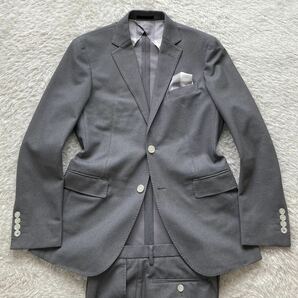 ブラックレーベルクレストブリッジ 春夏「Primeflex」ホップサック ジャージー2B スーツ Mサイズ グレー ストレッチ セットアップ メンズの画像1