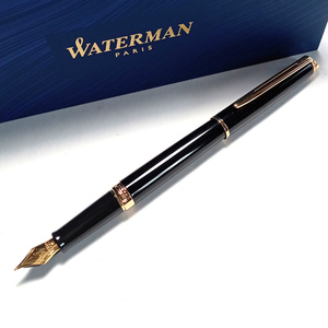 【wmf25】WATERMAN　ウォーターマン　万年筆　メトロポリタン エッセンシャル　ブラックGT　黒×ゴールド　 F細字 両用式