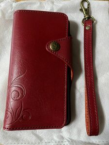 【未使用品】　iPhone X XS 手帳型レザーケース Smart Leather　レッド