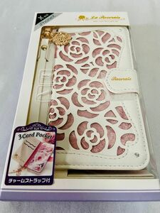 7 iPhone XS X 携帯ケース 手帳型 ストラップ付　新品　薔薇