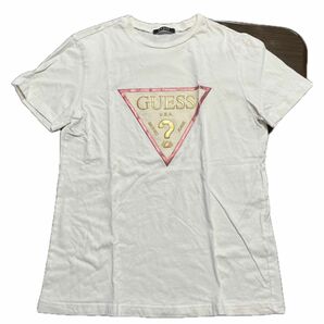 Tシャツ 半袖 ホワイト プリントゲスguess M