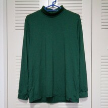 ★【古着】UNIQLO(ユニクロ)　長袖　タートルネックシャツ　XLサイズ　緑(グリーン系)　HEATTECH(ヒートテック)_画像1