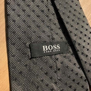 ヒューゴ ボス Hugo BOSS 黒系 シルクタイ 大谷翔平 氏 正式アンバサダー、イタリア製 美品の画像4