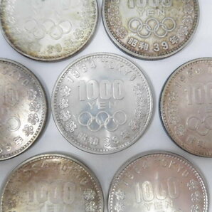 1円～！ 1000円銀貨 まとめて 7枚 セット 東京オリンピック 1964年 昭和39年 記念硬貨の画像3