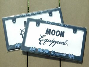 ◆送料無料◆【MOON Equipped・ムーンアイズ】※《ライセンスプレートフレーム・２枚セット》　MOONEYES　新基準対応　クローム