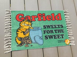 ◆送料無料◆【GARFIELD・ガーフィールド】※《コットンマット／グリーン》　アメリカン雑貨　サイズ500×700mm