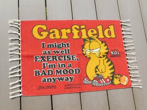 ◆送料無料◆【GARFIELD・ガーフィールド】※《コットンマット／レッド》　アメリカン雑貨　サイズ500×700mm