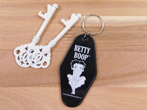 ◆送料\120◆【Betty Boop・ベティちゃん】※《ホテルキーリング・ブラック》 アメリカン雑貨　ホテルキーホルダー