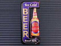 送料\350【Ice Cold BEER・ビール】※《エンボスメタルサイン》　アメリカン雑貨　エンボス看板　ブリキ看板　87_画像1