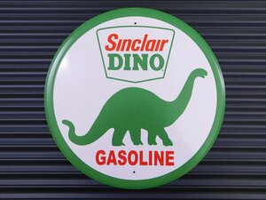 送料\220【SINCLAIR DINO・シンクレア】※《ラウンドメタルサイン》　アメリカン雑貨　広告看板　ブリキ看板　78