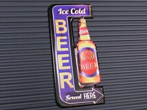 送料\350【Ice Cold BEER・ビール】※《エンボスメタルサイン》　アメリカン雑貨　エンボス看板　ブリキ看板　87_画像2