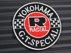 送料\84【YOKOHAMA TIRE G.T. SPECIAL・ヨコハマタイヤ】※《アイロン刺繍ワッペン》　アメリカン雑貨　刺繍ワッペン　アイロンワッペン