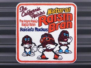 送料\84【California Raisins・カリフォルニアレーズン】※《アイロン刺繍ワッペン・四角》　企業柄　アメリカン雑貨　アイロンワッペン