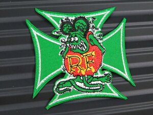 送料\84【Rat Fink・ラットフィンク】※《アイロン刺繍ワッペン 》　アメリカン雑貨　刺繍ワッペン　アイロンワッペン