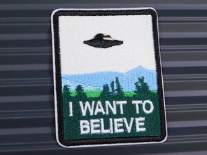 送料\84【I WANT TO LEAVE】※《アイロン刺繍ワッペン／UFO・未確認飛行物体》　アメリカン雑貨　刺繍ワッペン　アイロンワッペン