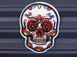  postage \84[ Mexico Skull ]*{ iron embroidery badge | skeleton * skull } american miscellaneous goods embroidery badge iron badge 