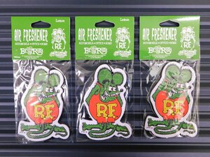 送料\94【Rat Fink・ラットフィンク／グリーン】※《エアーフレッシュナー・レモン／３枚セット》　AIR FRESHENER　アメリカン