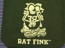 ◆送料無料◆【Rat Fink・ラットフィンク】※《カラートートバッグ／オリーブ》　品番RAF416　MOONEYES_画像5