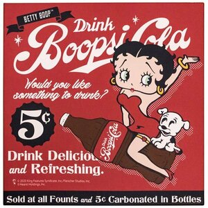 【Betty Boop・ベティちゃん】※《LED キャンバスライト／コーラ》 品番BETTY-COLA　300×300×40mm　アメリカン雑貨　ウォールアート