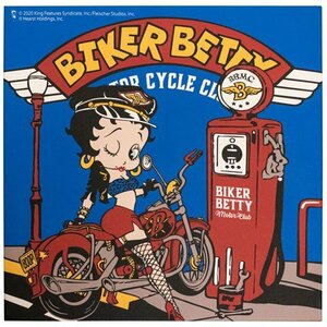 【Betty Boop・ベティちゃん】※《LED キャンバスライト／バイカー≫ 品番BETTY-BIKER　 300×300×40mm　アメリカン雑貨　ウォールアート