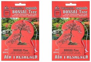 送料\94【BONSAI-TREE・盆栽エアーフレッシュナー／２枚】※《SAKURA CHERRY》　盆栽エアフレ　AIR FRESHENER