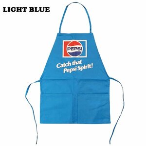  free shipping [PEPSI* Pepsi ]*{ cotton apron * light blue } 71~87 period Logo american miscellaneous goods 