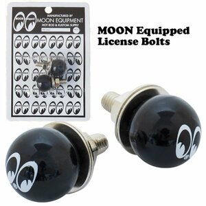 ◆送料無料◆【MOON Equipped】※《ライセンスボルトセット／ブラック》　MOONEYES　ムーンイクイップド　ナンバープレート用