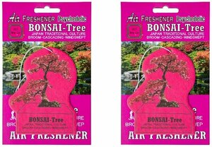 送料\94【BONSAI-TREE・盆栽エアーフレッシュナー／２枚】※《HOT NEW CAR》　盆栽エアフレ　AIR FRESHENER