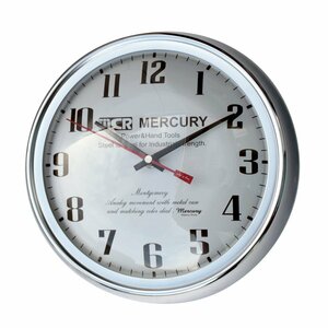 【MERCURY・マーキュリー】※《ウォールクロック・MONTGOMERY／ホワイト》　アメリカン雑貨　壁掛け時計　品番ME052366