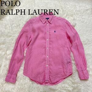 ラルフローレン　リネンシャツ　ピンク麻SサイズPOLO RALPH LAUREN