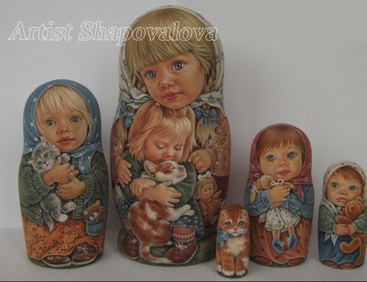 Artículos varios rusos ☆ Matryoshka única en su tipo (5P) H13cm Hecho por Elena, trabajos hechos a mano, interior, bienes varios, ornamento, objeto