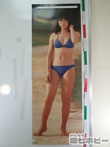 0QT60◆当時物 中森明菜 ファーストアルバム プロローグ 販促品 水着 37㎝×105㎝ 半裁 ポスター/昭和レトロ アイドル グッズ 送60