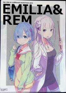 A4 clear file Re: Zero from beginning . unusual world life EMILIA & REM melon books buy privilege not for sale shelves .C3