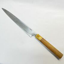 刺身包丁　有次作　青鋼　別打　和包丁　包丁　全長38.0cm、刃渡り23.0cm 中古品_画像6