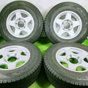 【YOKOHAMA GO75】215/80R16 16x6.5J +25 5穴 PCD150 中古タイヤホイールセット 4本 スタッドレス 【宮城発 送料無料】MYG-B12274の画像1