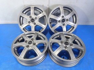 ◆BALMINUM◆14x4.5J +45 4穴 100 中古 アルミホイール 4本【福島発 送料無料】FUK-E13948★14インチ　テーパーナット専用