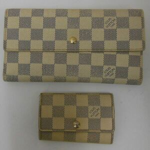 LV　ルイ・ヴィトン ダミエ アズールN61732とN61745 ポルトフォイユ・インターナショナルと 6 キーケース LouisVuitton状態悪いです