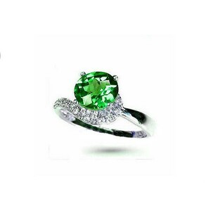 [ light according to color . changes mystery . gem ]/ alexandrite green sapphire lime / 2.67ct / original ring BOX attaching!