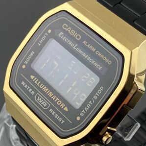 [M002]1円～☆メンズ腕時計 カシオCASIOアラームクロノ WR A168WE動作品の画像1